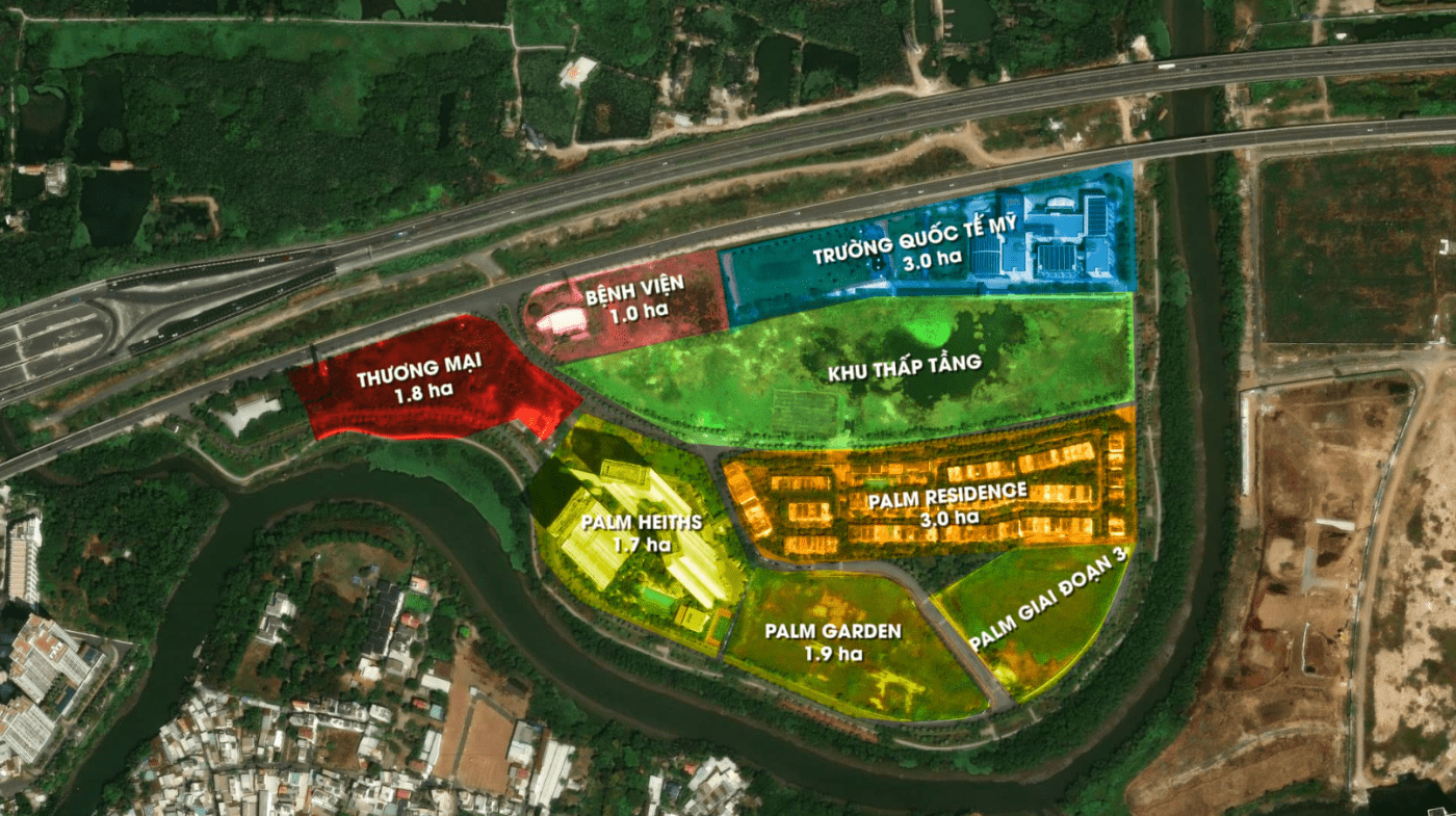Các phân khu tại khu đô thị Palm City quận 2