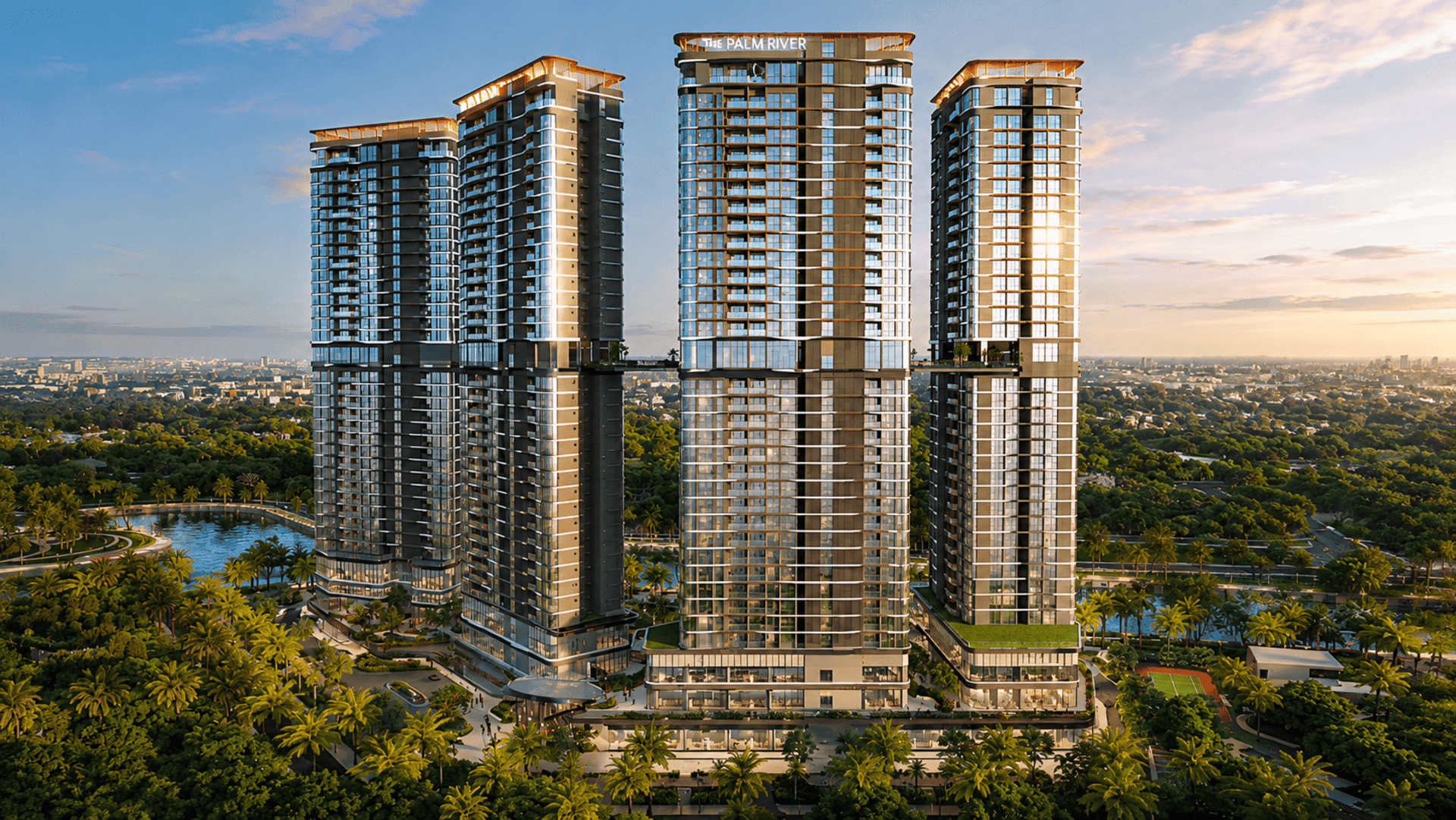 Tòa nhà hiện đại Palm River khéo léo đan cài các mảng xanh ban công tươi mát giúp mang lại không gian sống hài hòa cùng thiên nhiên trong lành. Tòa nhà hiện đại Palm River khéo léo đan cài các mảng xanh ban công tươi mát giúp mang lại không gian sống hài hòa cùng thiên nhiên trong lành.